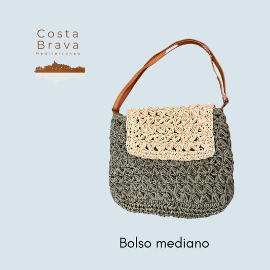 Bolso mediano de rafia natural