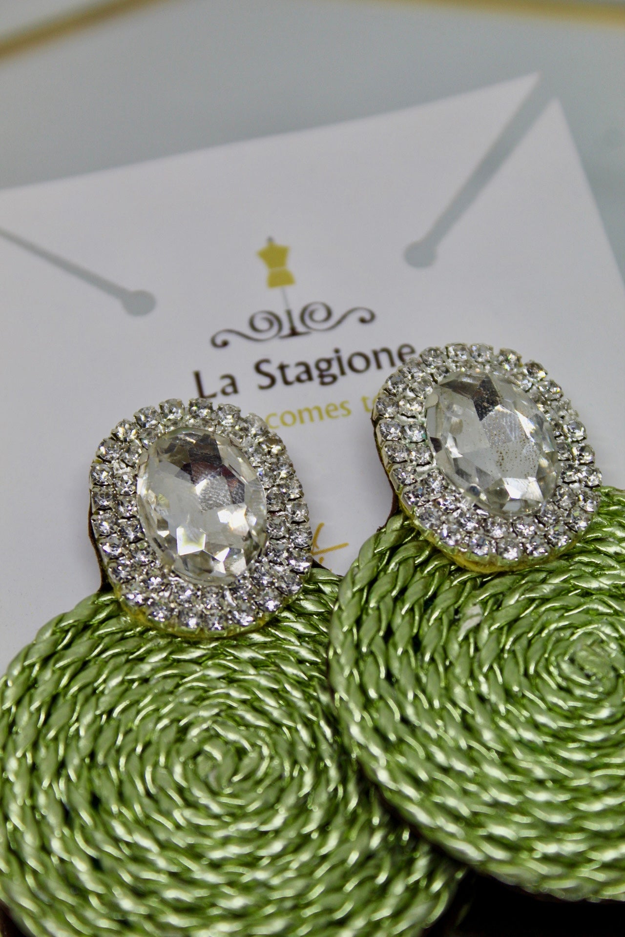 Aretes en Hilo con Topos en cristales