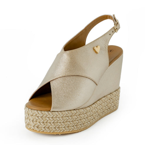 Tasya Sandals Leather - Gold