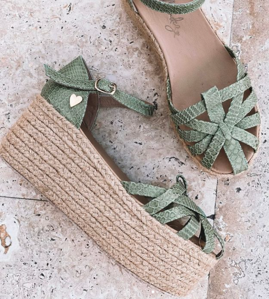 Gitta Espadrilles - Green [Horma Grande]